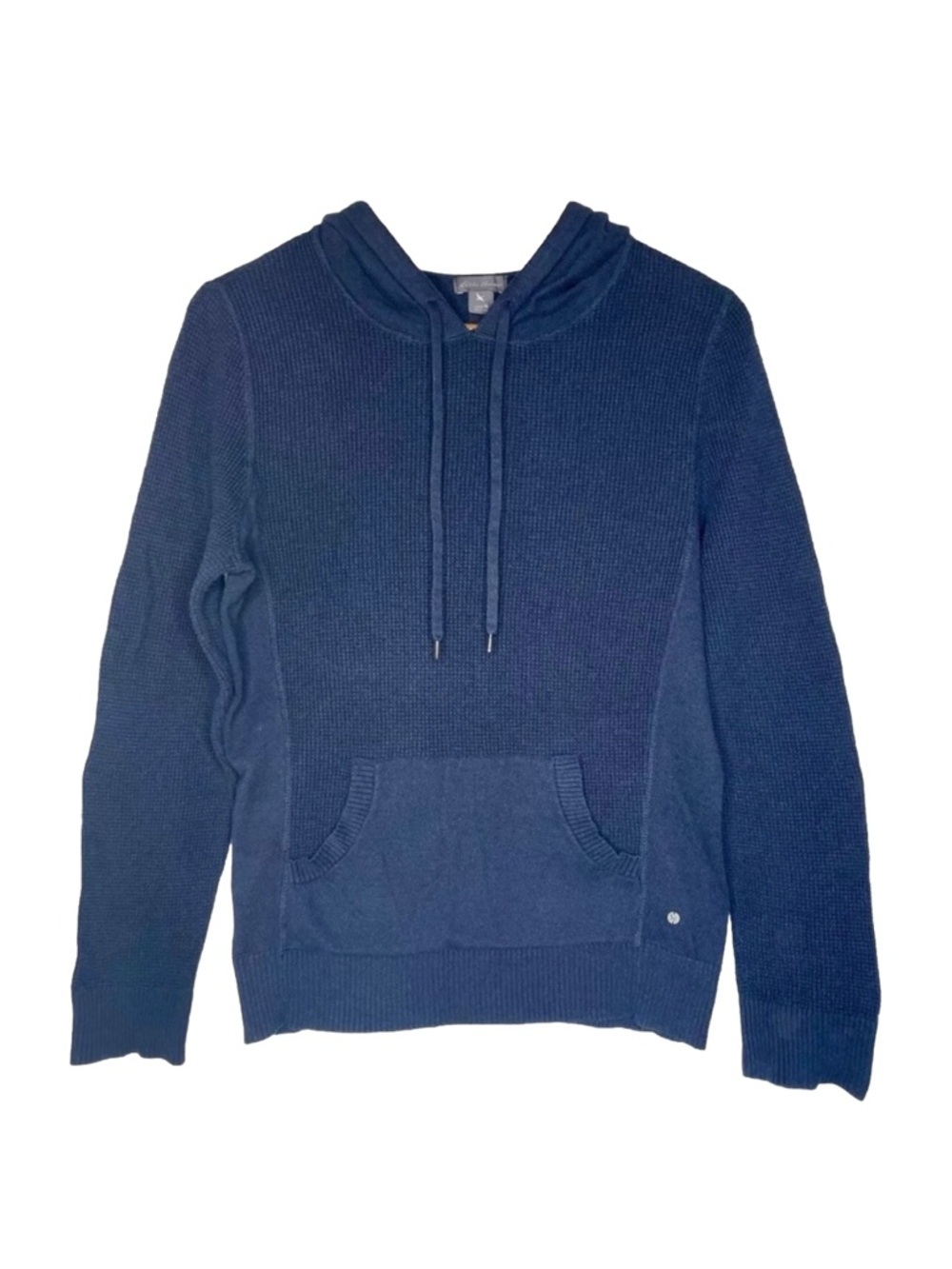 Eddie Bauer Navy Thermal Knit Hoodie Pullover Sweater Women’s Medium